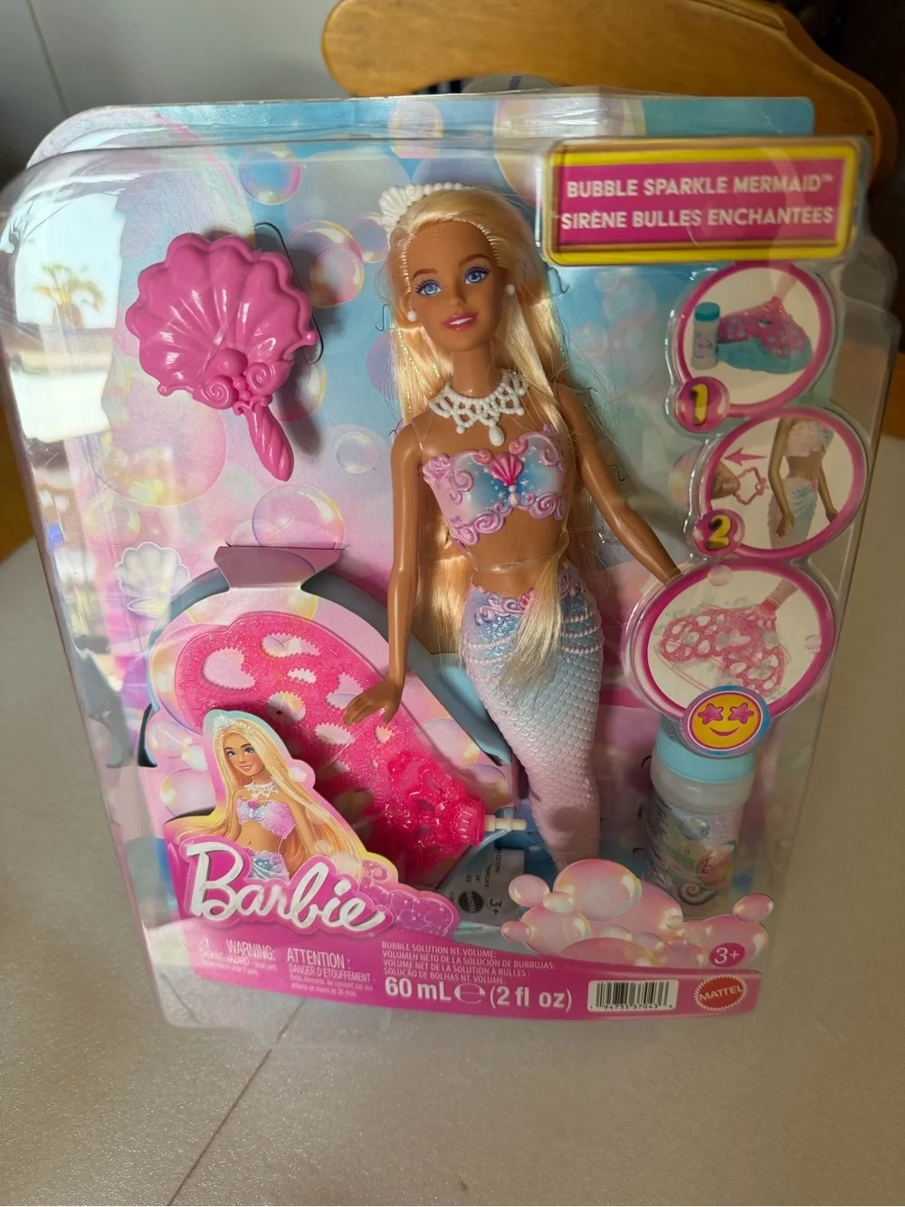 Barbie Bubble Sparkle Mermaid Doll NWT Pink & Blue